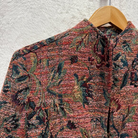 Vintage Coldwater Creek Tapestry Jacket Women Medium Purple Floral Sophisticated - Picture 2 of 11